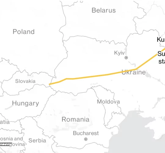 карта трубопровіду суджа-україна-словакія