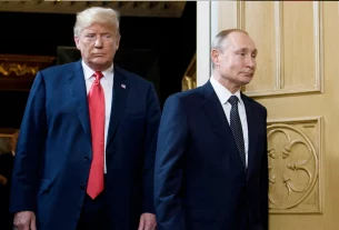 дональд трамп йде за володимиром путіним