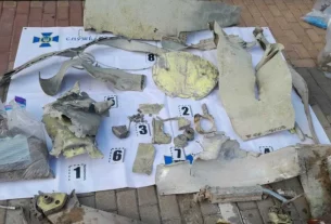 деталі збитої ракети іскандер яка влучла у будівлю кабміну україни