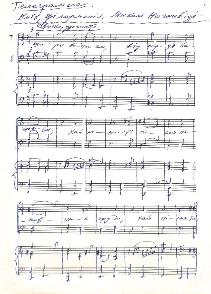 Телеграма Миколі Нагнибіді