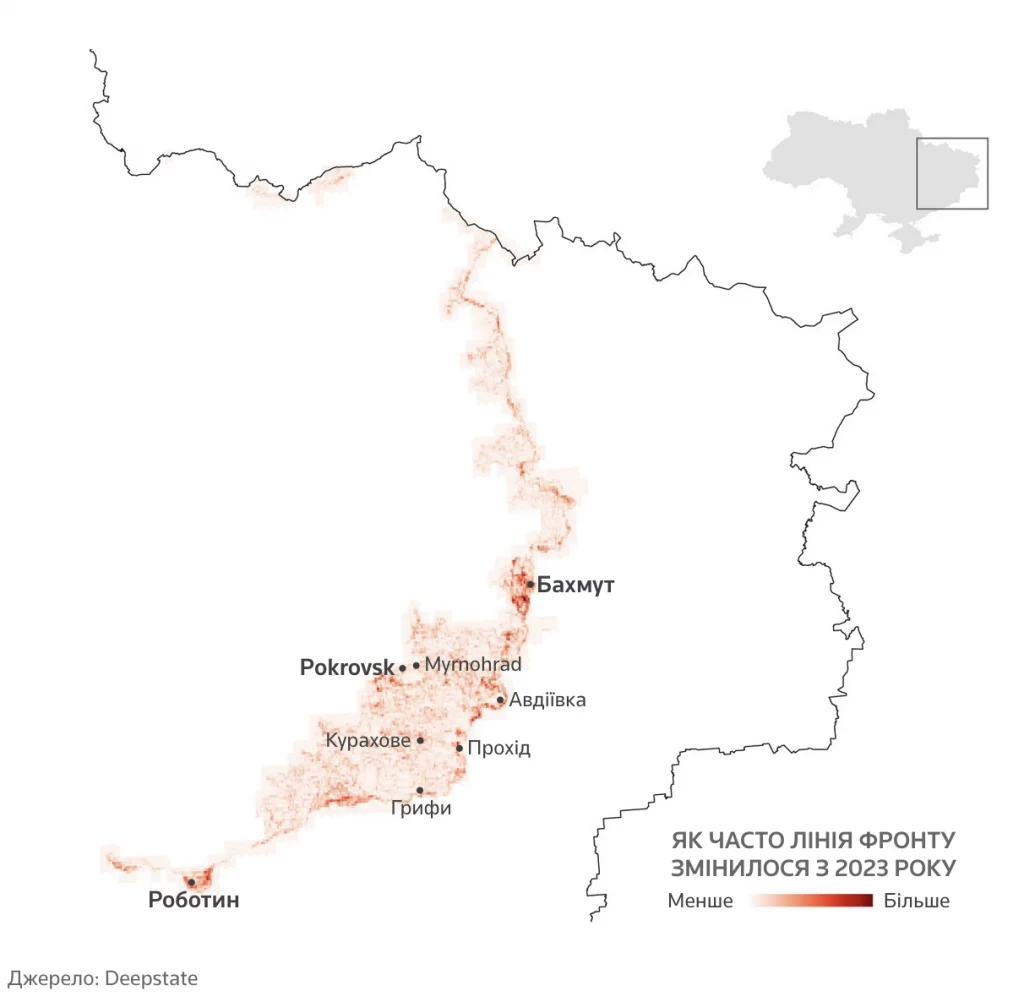 карта боїв Бахмут