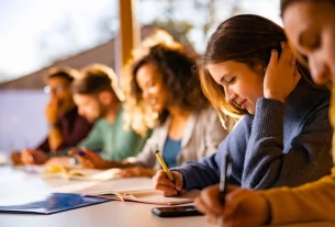 студенти вчаться за столом