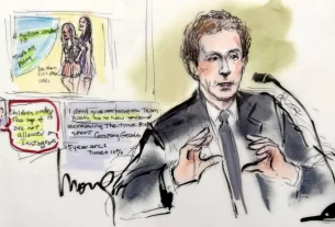 малюнок у судовій залі Марка Цукенберга на свідченні по справі 18 лютого 2026 року