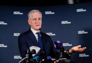 Прем'єр-міністр Норвегії Йонас Гар Стор на щорічній конференції Arctic Frontiers у Тромсе, Норвегія