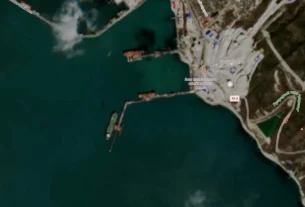 нафтовий термінал у Новоросійську погляд зі супутника