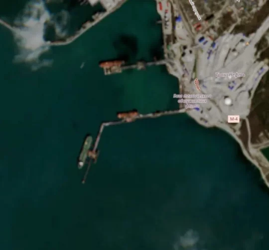 нафтовий термінал у Новоросійську погляд зі супутника