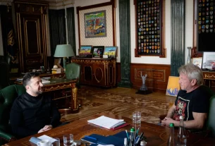 Зустріч Шона Пенна з Володимиром Зеленським - фото з кабінету президента 16 березня 2026 року