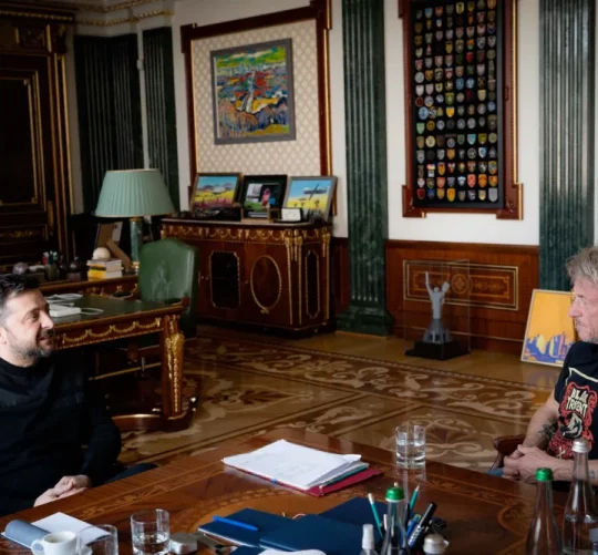 Зустріч Шона Пенна з Володимиром Зеленським - фото з кабінету президента 16 березня 2026 року