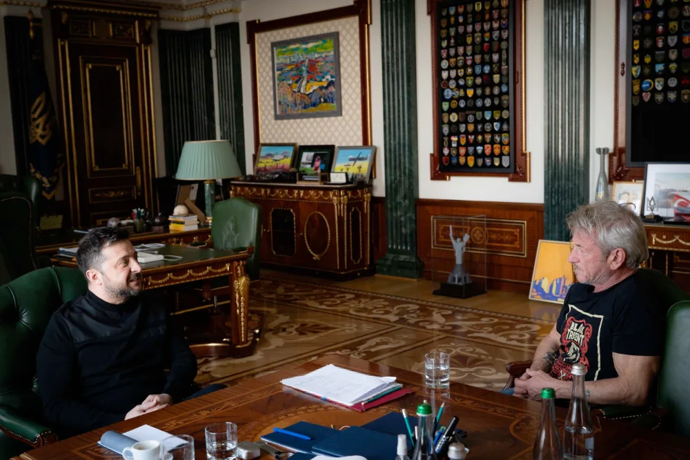 Зустріч Шона Пенна з Володимиром Зеленським - фото з кабінету президента 16 березня 2026 року