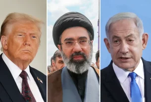 Президент Дональд Трамп, лідер Ірану Моджтаба Хаменеї та прем'єр-міністр Ізраїлю Беньямін Нетаньяху