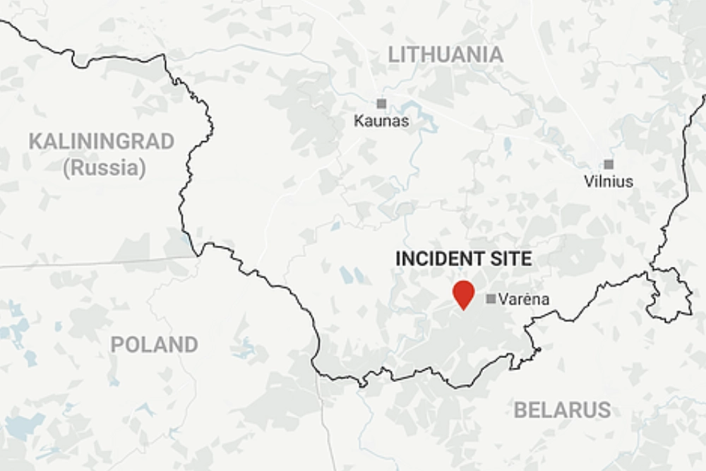 карта де вибухнув дрон на території Литви