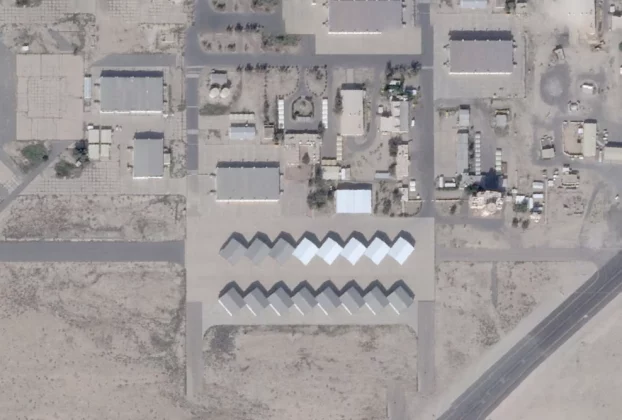 Супутниковий вигляд показує базу Алі Аль Салем поблизу Аль-Джахра, Кувейт, 22 лютого 2026 року