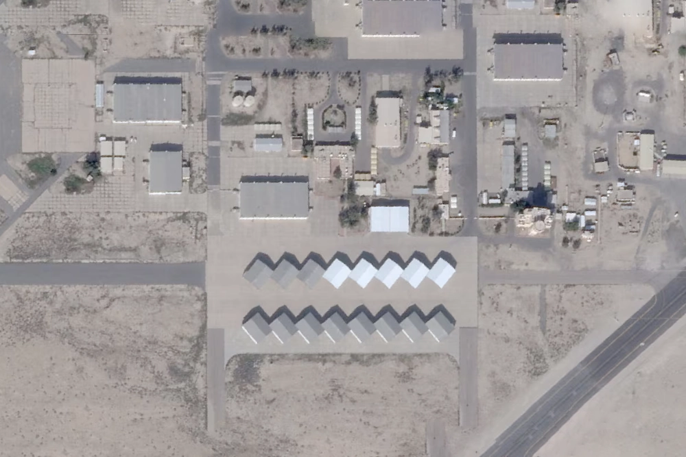 Супутниковий вигляд показує базу Алі Аль Салем поблизу Аль-Джахра, Кувейт, 22 лютого 2026 року