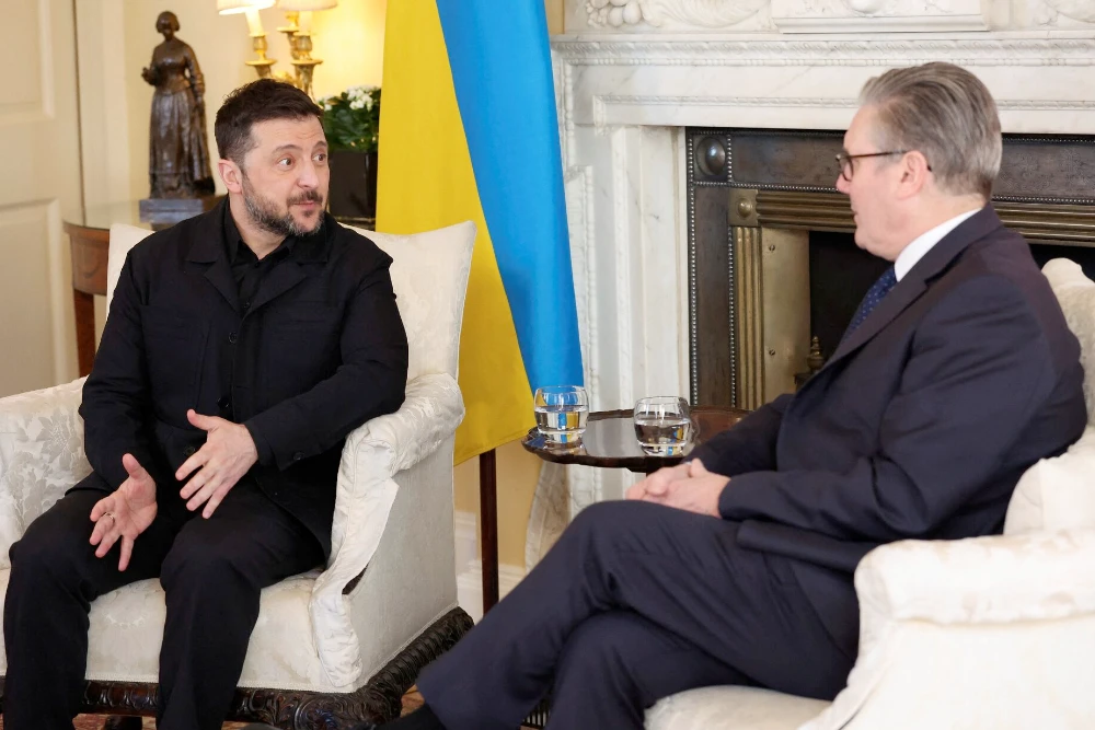 Прем'єр-міністр Великої Британії Кір Стармер зустрічається з президентом України Володимиром Зеленським за адресою Даунінг-стріт, 10, у Лондоні, Велика Британія, 17 березня 2026 року