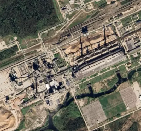 супутниковий знімок електростанції в Естонії