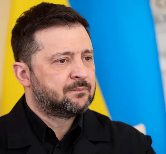 Реакція президента України Володимира Зеленського під час зустрічі з прем'єр-міністром Великої Британії Кіром Стармером за адресою Даунінг-стріт, 10, у Лондоні, Велика Британія, 17 березня 2026 року