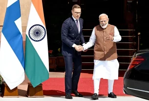 Нарендра Моді та Олександр Стабб у Хайдерабад-Хаусі в Нью-Делі