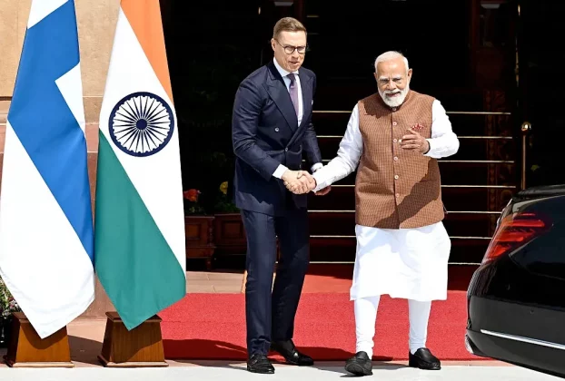 Нарендра Моді та Олександр Стабб у Хайдерабад-Хаусі в Нью-Делі