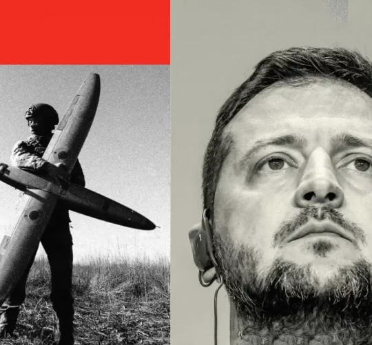 Зеленський та військовий з дроном