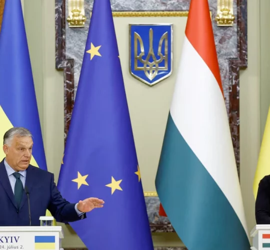 Прем'єр-міністр Угорщини Віктор Орбан та президент України Володимир Зеленський беруть участь у спільній прес-конференції, Київ, Україна, 2 липня 2024 року