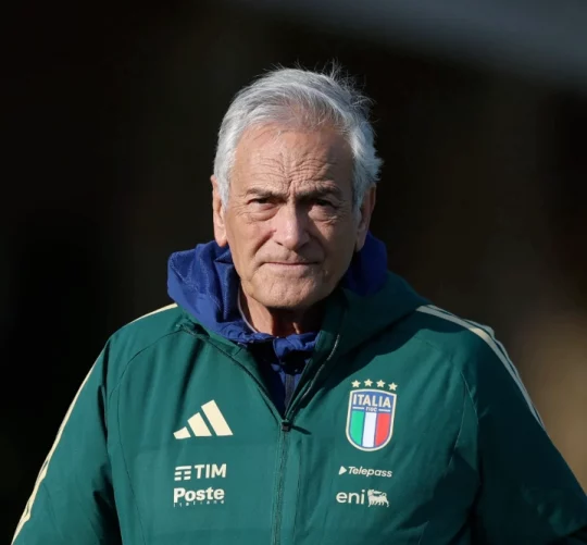 Президент Італійської футбольної федерації Габріеле Гравіна спостерігає за тренуванням збірної Італії в Centro Tecnico Federale di Coverciano, Італія, 28 березня 2026 року