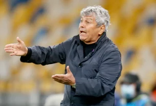 Головний тренер київського «Динамо» Мірча Луческу дає вказівки під час матчу-відповіді плей-оф Ліги чемпіонів між «Гентом» та «Динамо» Київ у Києві, Україна, у вівторок, 29 вересня 2020 року