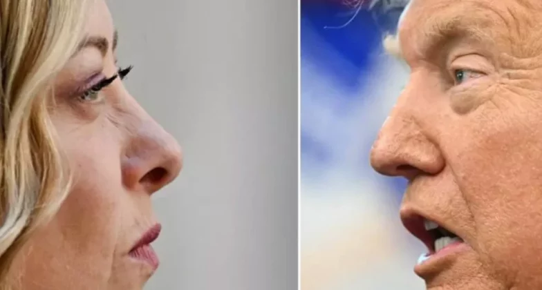 На цій комбінації архівних фотографій, зроблених 14 квітня 2026 року, зображені прем'єр-міністр Італії Джорджія Мелоні та президент США Дональд Трамп.