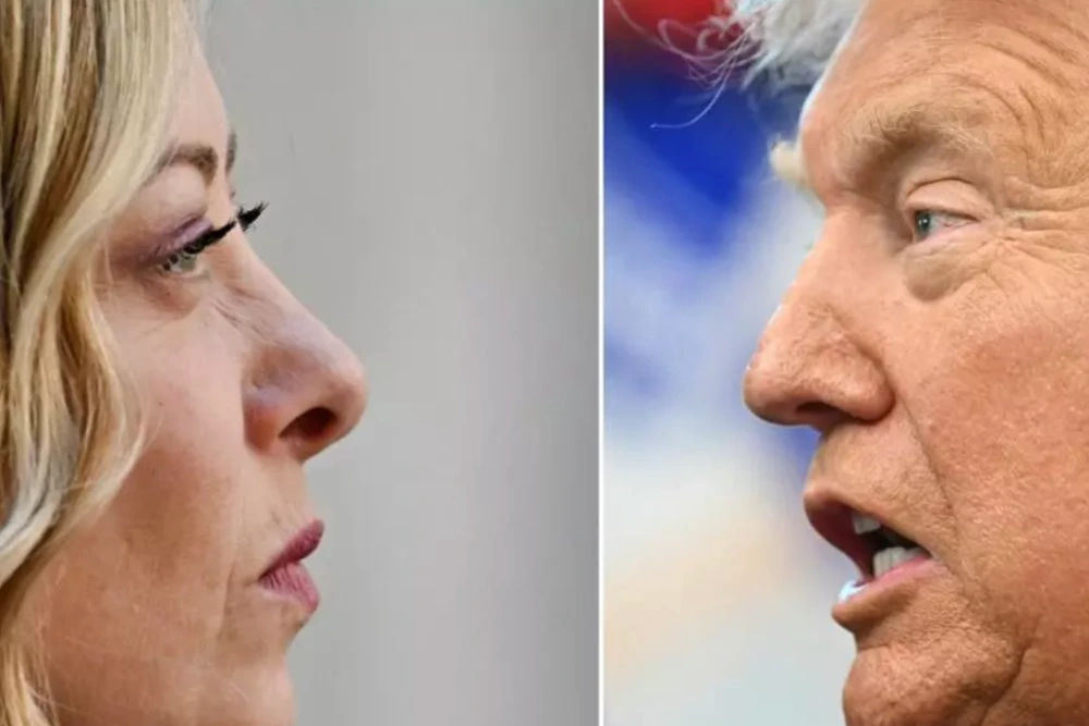 На цій комбінації архівних фотографій, зроблених 14 квітня 2026 року, зображені прем'єр-міністр Італії Джорджія Мелоні та президент США Дональд Трамп.