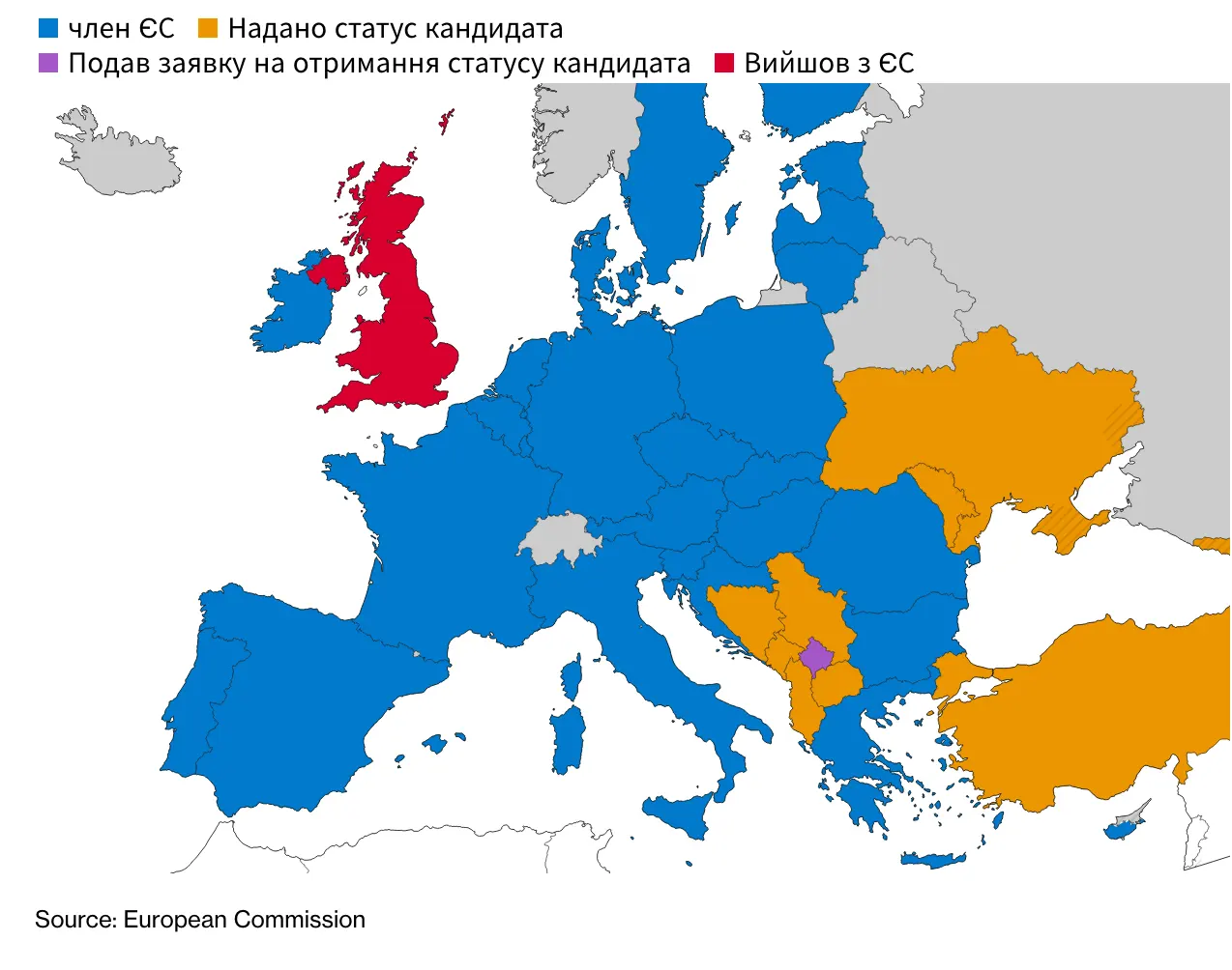 карта Європи