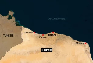 карта розташування міст у Лівії на побережжі