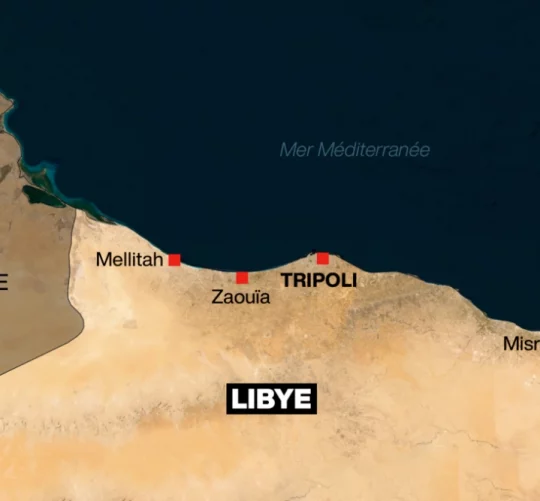 карта розташування міст у Лівії на побережжі