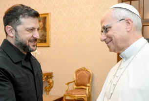 Володимир Зеленський та Папа Римський Лев