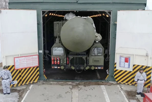 Міжконтинентальна ракета «РС-24-ЯРС» у російському регіоні Алтай, квітень 2024 року