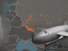 ілюстрація карти на фоні дальнобійної ракети
