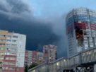 влучання українського дрона у житлову будівлю у Рязані