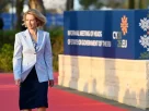 Верховна представниця ЄС і віце-президентка з питань закордонних справ і політики безпеки Кая Каллас виходить по прибуттю напередодні неформального засідання Європейської ради в Айя-Напі 23 квітня 2026 року