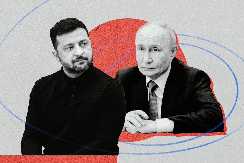 Володимир Зеленський та Володимир Путін на ілюстрації