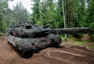 Бойовий танк «Леопард-2» бере участь у бойових навчаннях «Freedom Shield 2026» у Литві