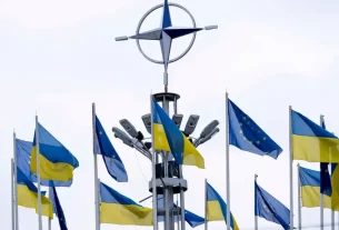Прапори України та НАТО