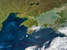 Супутниковий знімок північної частини Чорного моря, Криму та Азовського моря.