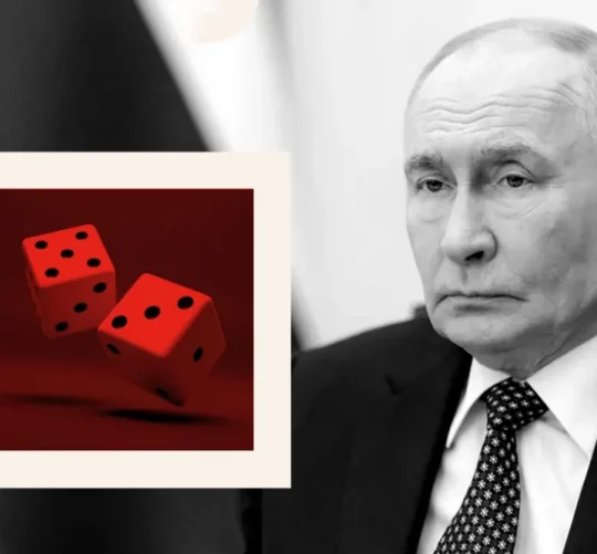ілюстрація де зображен Володимир Путін
