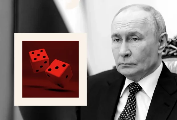 ілюстрація де зображен Володимир Путін
