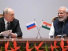 Президент Росії Володимир Путін та прем'єр-міністр Індії Нарендра Моді беруть участь у Індійсько-російському бізнес-форумі в Нью-Делі, Індія, 5 грудня 2025 року