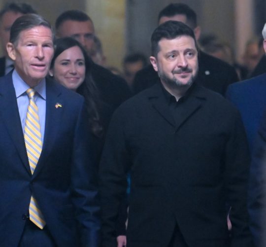 Володимир Зеленський під час зустрічі прибуття до Америки