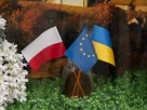 три прапори Польщі, ЄС та України
