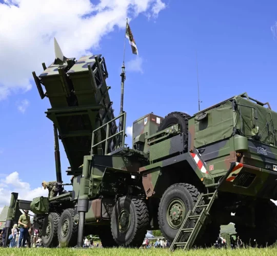 Ракетопускова установка системи протиповітряної оборони «Патріот» на військовій виставці в Німеччині