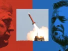 ілюстрація де зображено Трампа та Зеленського на фоні палаючої ракети системи Патріот