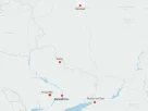 на карті показано взаємні атаки Росії та України