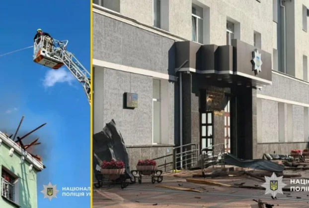 поліцейська дільниця на Житомирщині була уражена реактивним дроном