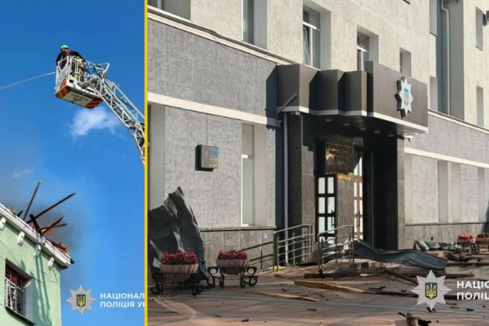 поліцейська дільниця на Житомирщині була уражена реактивним дроном